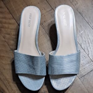 Nine West Silver Slide Sandals for Women